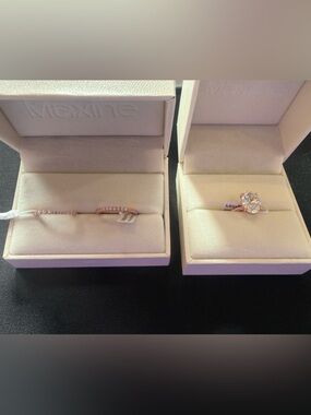 Maxine  Rose Gold Cushion-Cut Solitaire Ring with Pavé Band